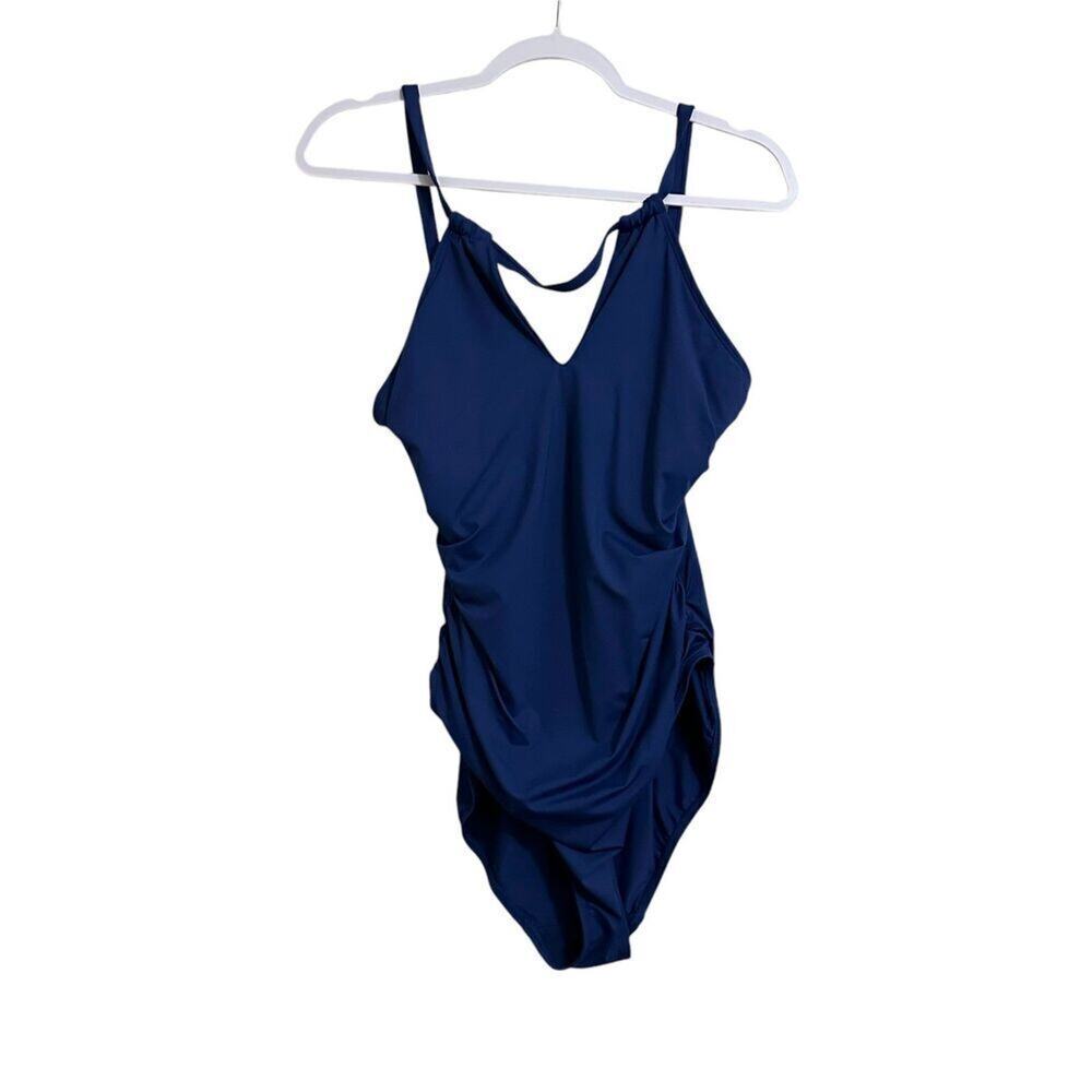 Lauren Ralph Lauren Black Label One Piece Bathing Suit Women's 8 Royal Blue Swim
